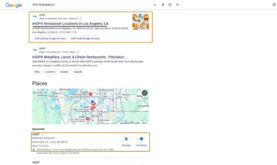 branded restaurant keyword targeting